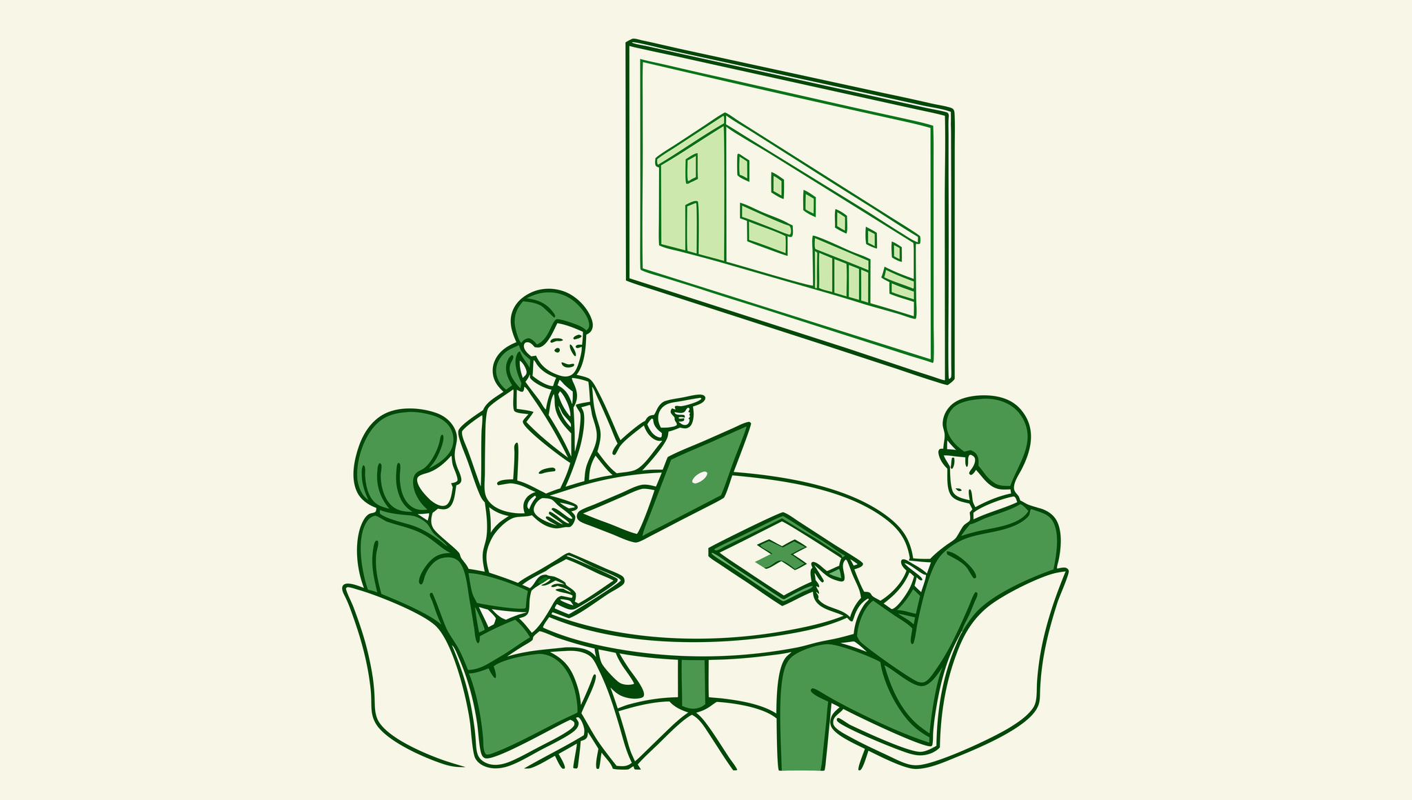 SovDoc healthcare advisors discussing compliance considerations in assisted living facility acquisitions during a strategic M&A roundtable meeting.