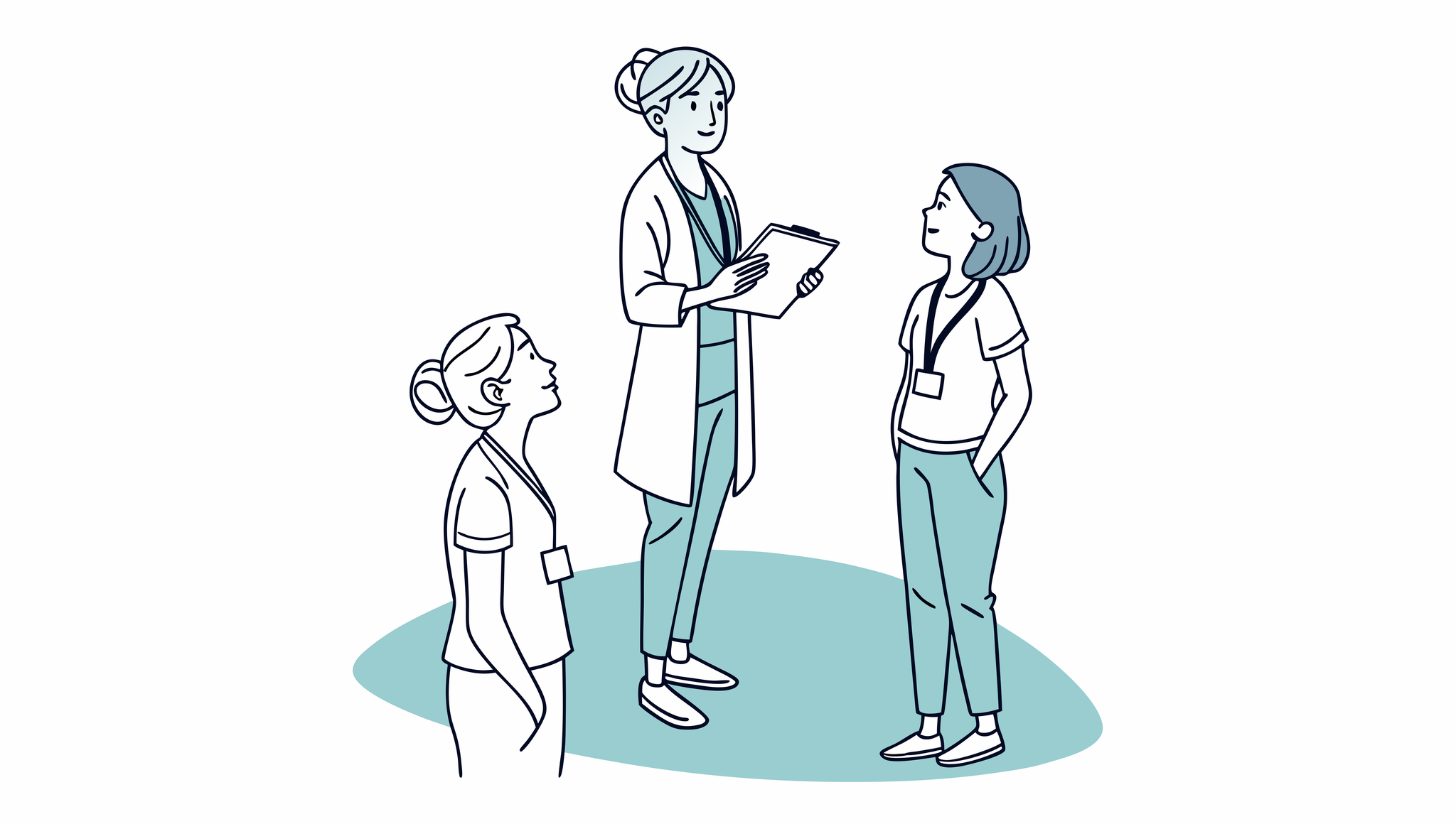 Vector illustration showing a legal advisor guiding med spa practice owners through mergers and acquisitions, with simplified representations of legal documents and medical elements - SovDoc healthcare M&A compliance expertise for medical practice transactions