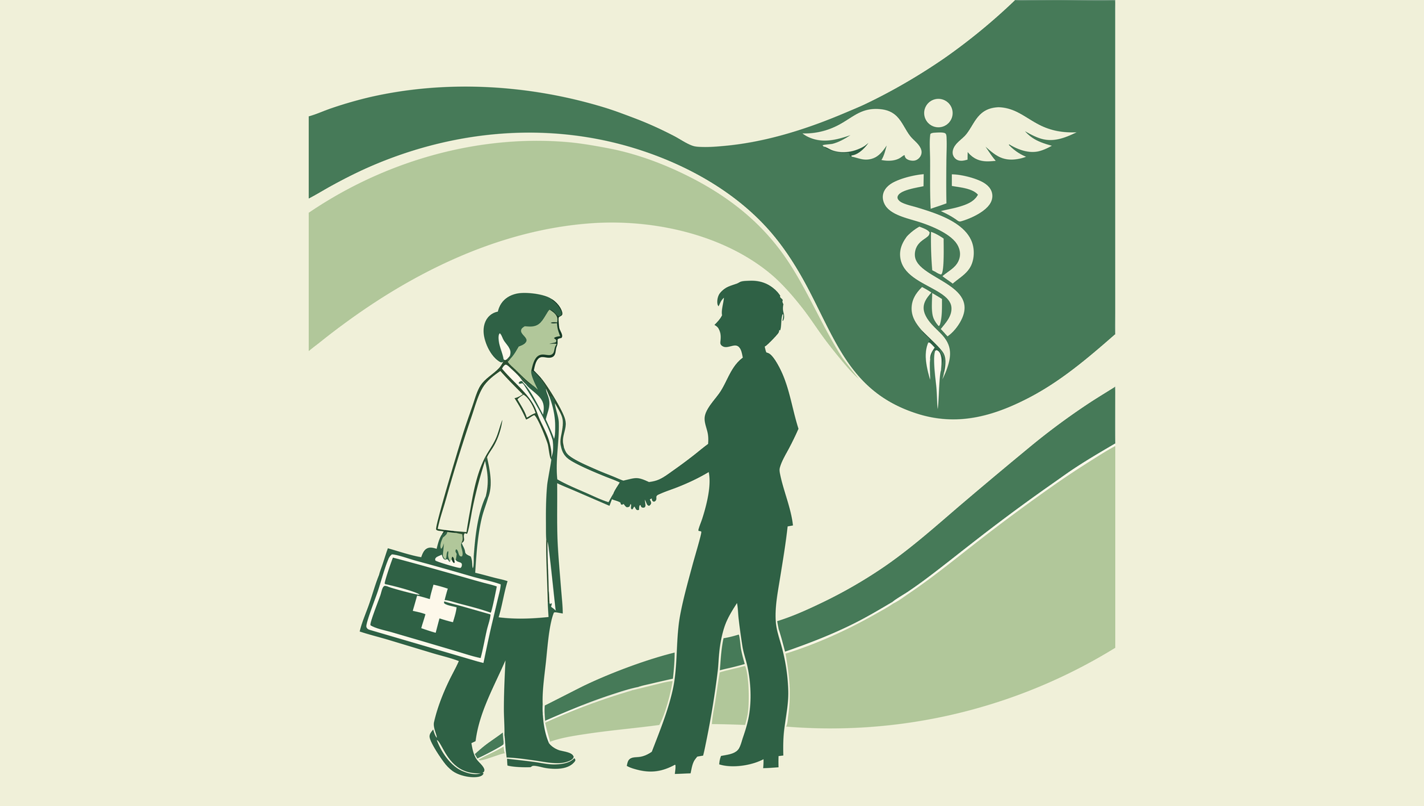 Abstract illustration representing healthcare M&A in palliative care - SovDoc advisory services for CPAs involved in medical practice mergers and acquisitions in the hospice sector