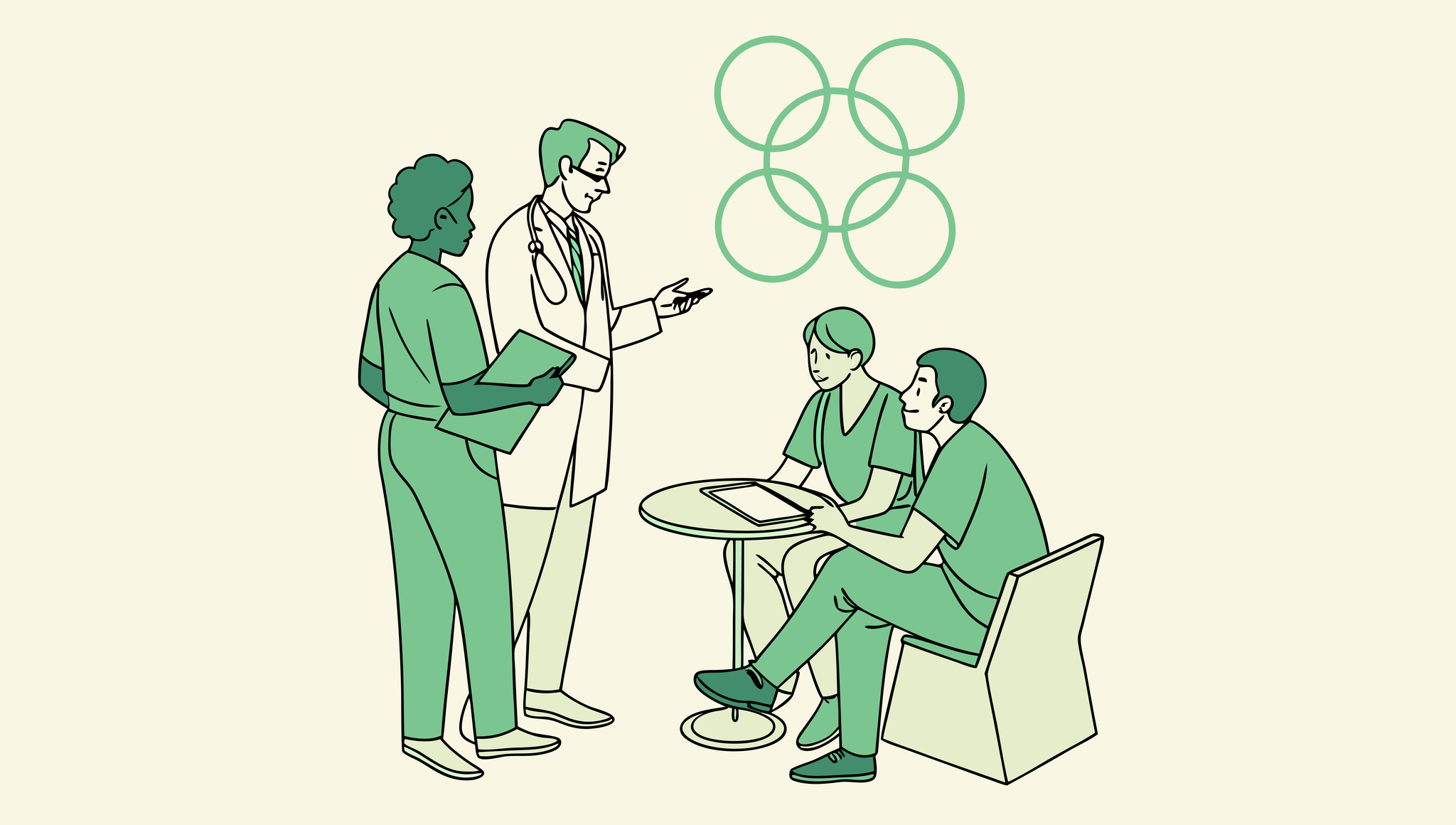 SovDoc financial advisor consulting with ENT physicians about healthcare practice mergers and acquisitions, showcasing the collaboration between financial planners and medical professionals in healthcare M&A.