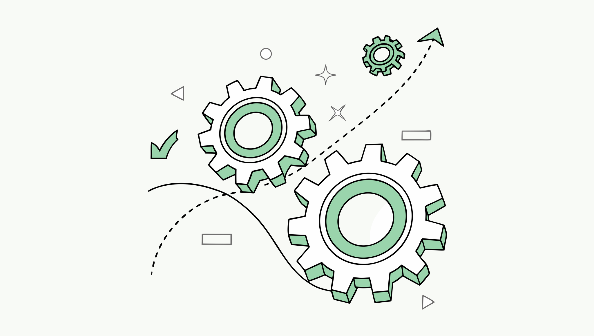 Interlocking gears with digital elements representing healthcare IT integration during neurology practice mergers and acquisitions - SovDoc healthcare M&A advisory services for EHR system consolidation