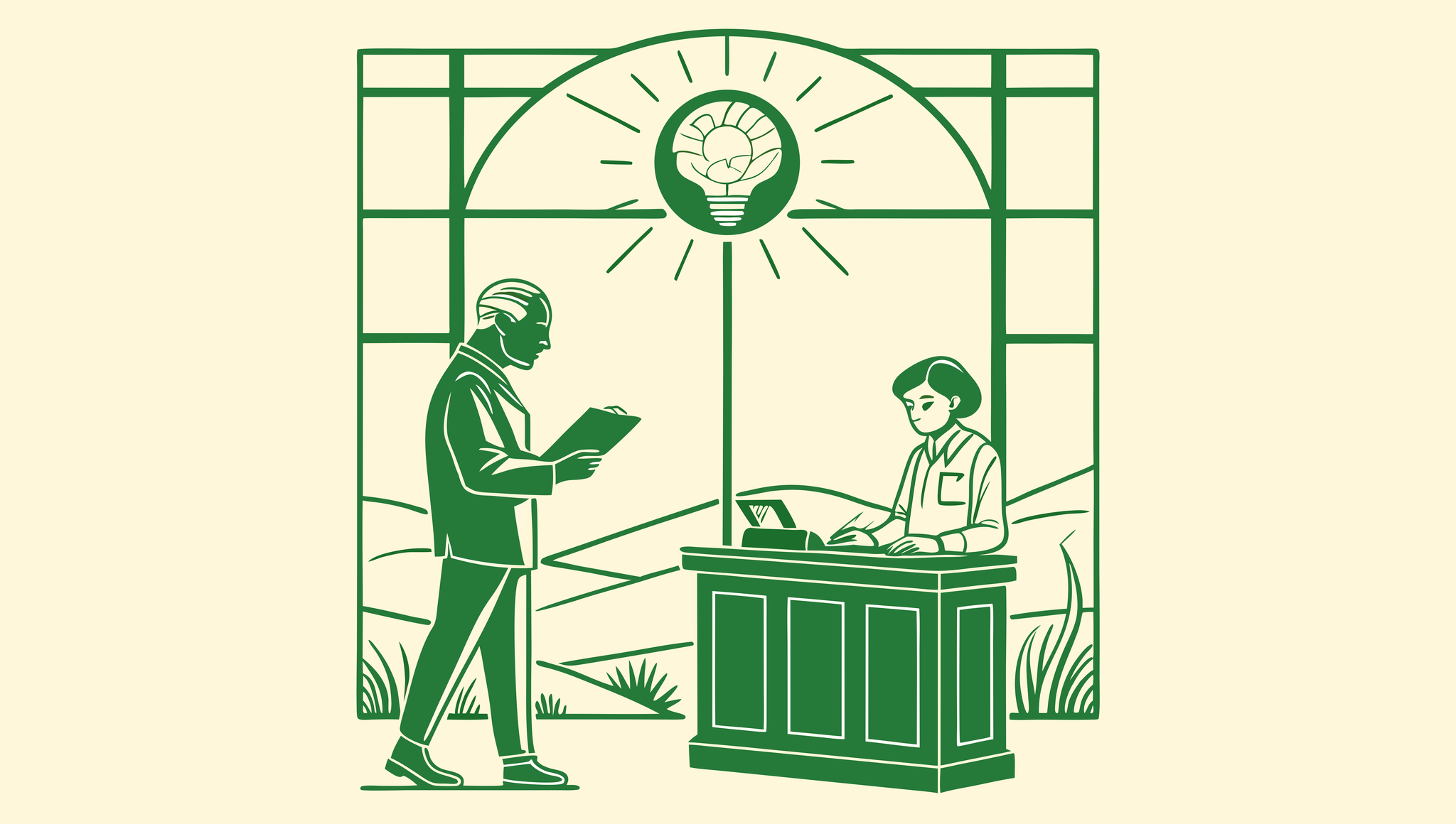 SovDoc healthcare M&A illustration showing a mentorship consultation about geriatric behavioral health practice acquisitions, representing the advisory relationship between experienced and newer professionals in medical practice mergers.